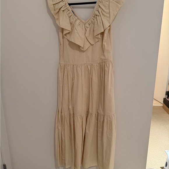 English Factory Ruffle Neck Sleeveless Midi Dress - Picture 9 of 9